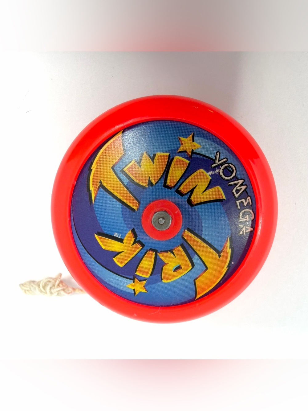 Vintage 1994 Yomega Twin Trik Yo-Yo 90s HTF Rare Collectible Toy Orange Blue GUC